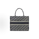 DIOR BookTote, large-capacity Oblique handcrafted Tote bag, shopping bag, medium-sized handbag, women\'s denim blue